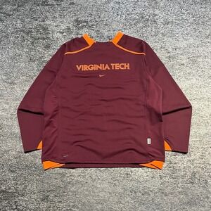 Virginia Tech University Nike Therma Center Swoosh Pullover Longsleeve Mens XL